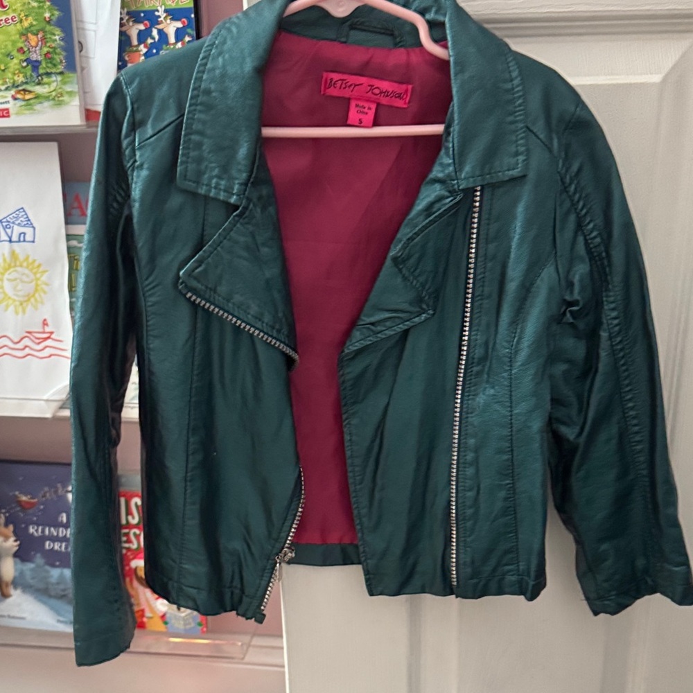 Betsey Johnson Teal Leather Jacket